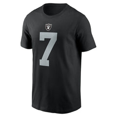 Geno Smith Las Vegas Raiders Name & Number T-Shirt Black