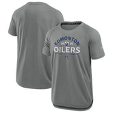 NHL Edmonton Oilers Fanatics 2025 Stanley Cup Playoffs Authentic Pro Rink Performance T-Shirt - Heather Gray