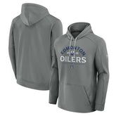 NHL Edmonton Oilers Fanatics 2025 Stanley Cup Playoffs Authentic Pro Rink Fly Fleece Pullover Hoodie - Gray
