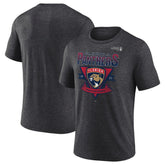 NHL Florida Panthers Fanatics 2025 Stanley Cup Playoffs Crossbar Tri-Blend T-Shirt - Heather Charcoal