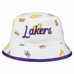 Los Angeles Lakers Team Cheer Reversible Bucket Hat White