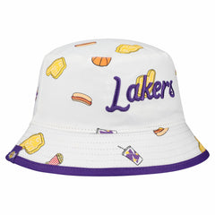 Los Angeles Lakers Team Cheer Reversible Bucket Hat White