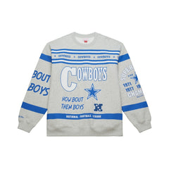 Dallas Cowboys All Over Print Retro Fleece Sweatshirt Heather Gray