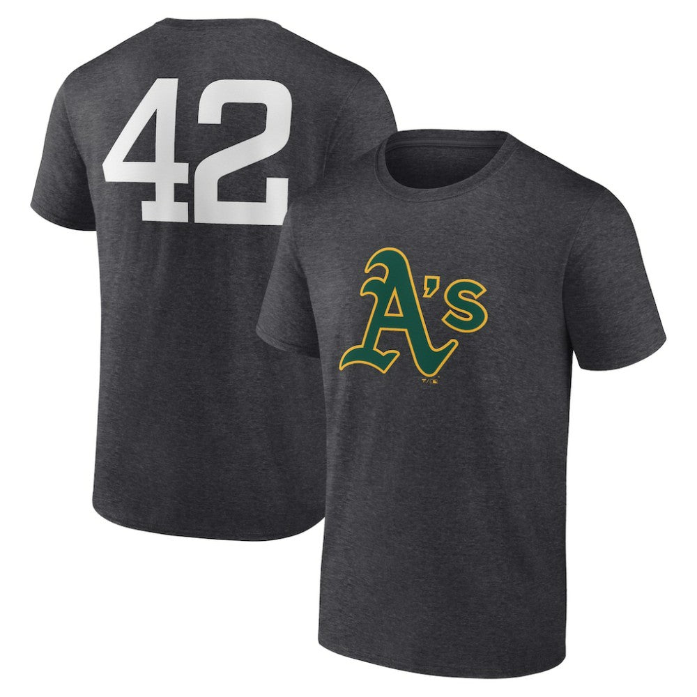 Athletics Jackie Robinson Day Name & Number T-Shirt - Charcoal T-shirts