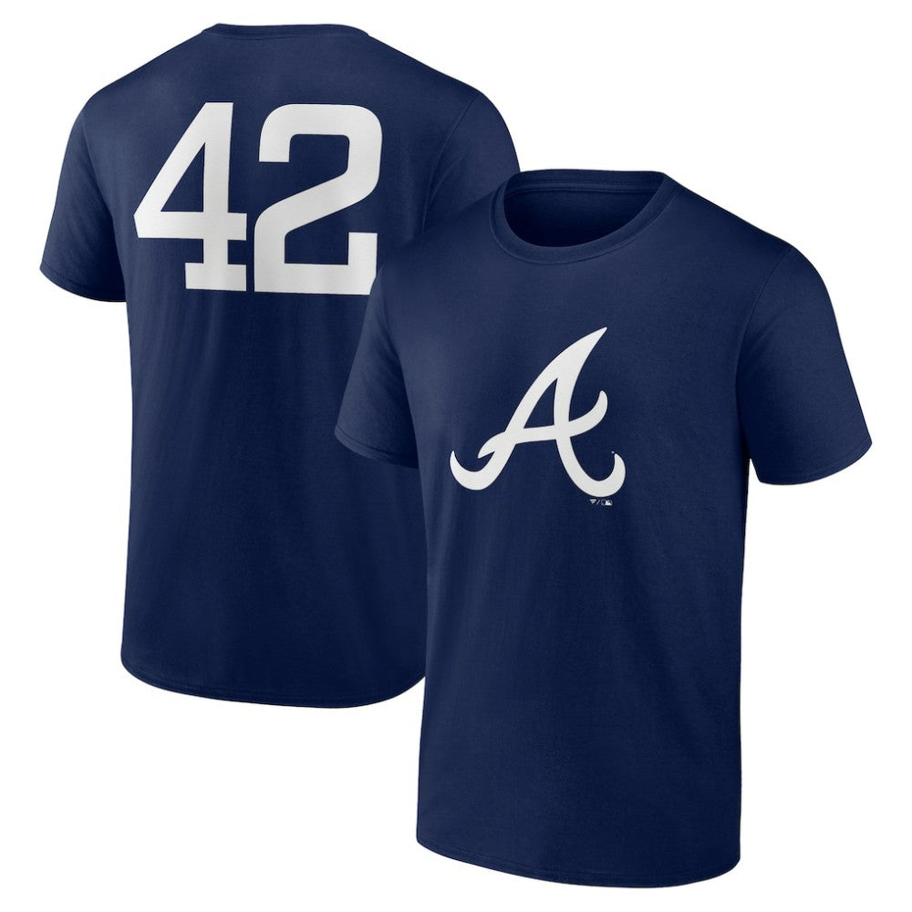 Atlanta Braves Jackie Robinson Day Name & Number T-Shirt - Navy T-shirts