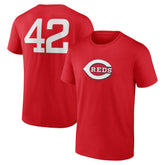 Cincinnati Reds Jackie Robinson Day Name & Number T-Shirt - Red T-shirts