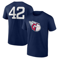 Cleveland Guardians Jackie Robinson Day Name & Number T-Shirt - Navy T-shirts