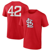 St. Louis Cardinals Jackie Robinson Day Name & Number T-Shirt - Red T-shirts