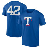 Texas Rangers Jackie Robinson Day Name & Number T-Shirt - Royal T-shirts