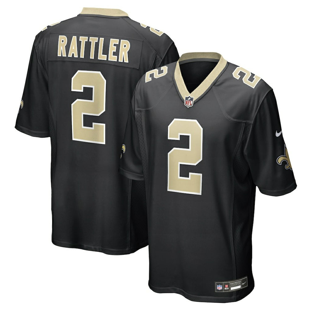 NFL Spencer Rattler New Orleans Saints Team Game Jersey - Black