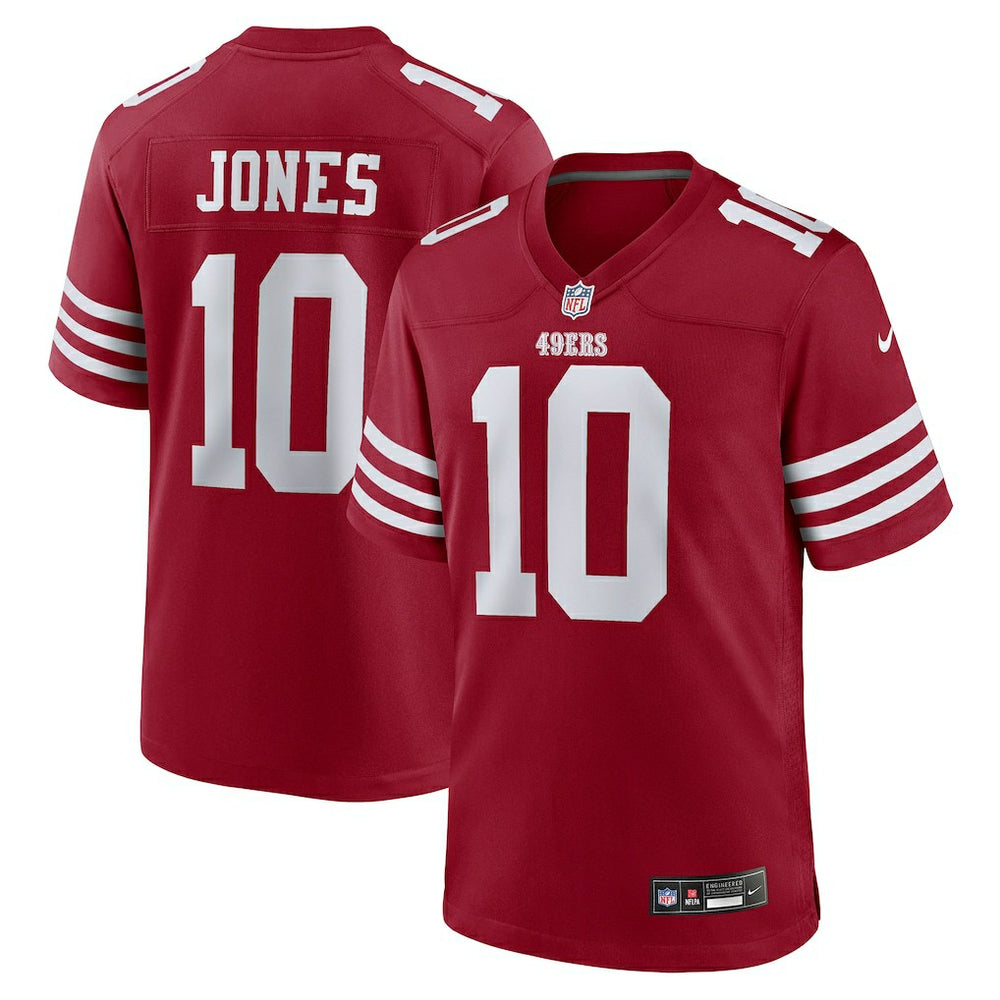 NFL Mac Jones San Francisco 49ers Team Game Jersey - Scarlet