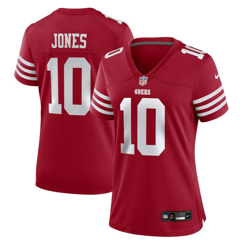 NFL Mac Jones San Francisco 49ers Women's Team Game Jersey - Scarlet