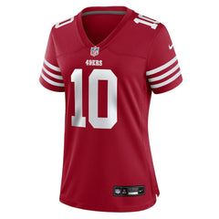 NFL Mac Jones San Francisco 49ers Women's Team Game Jersey - Scarlet