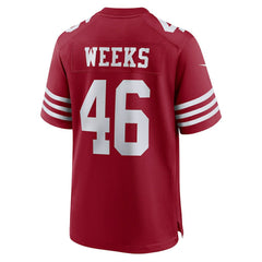 NFL Jon Weeks San Francisco 49ers Team Game Jersey - Scarlet