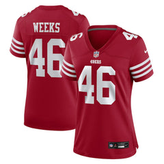 NFL Jon Weeks San Francisco 49ers Women's Team Game Jersey - Scarlet