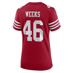 NFL Jon Weeks San Francisco 49ers Women's Team Game Jersey - Scarlet