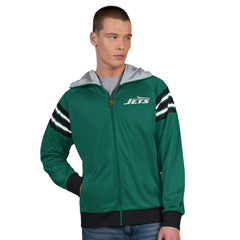New York Jets Pro Player Helmet Full-Zip Hooded Track Jacket Green/Black