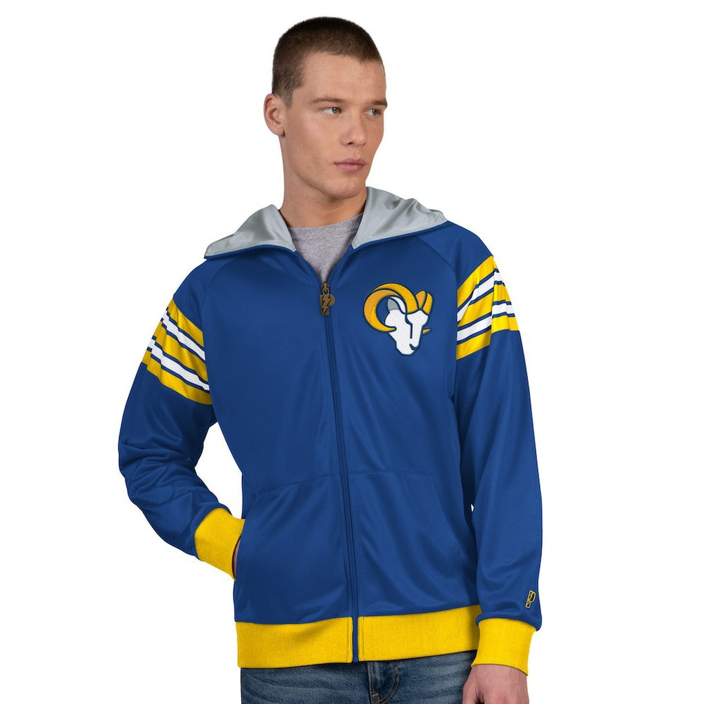 Los Angeles Rams Pro Player Helmet Full-Zip Hooded Track Jacket Royal/Gold