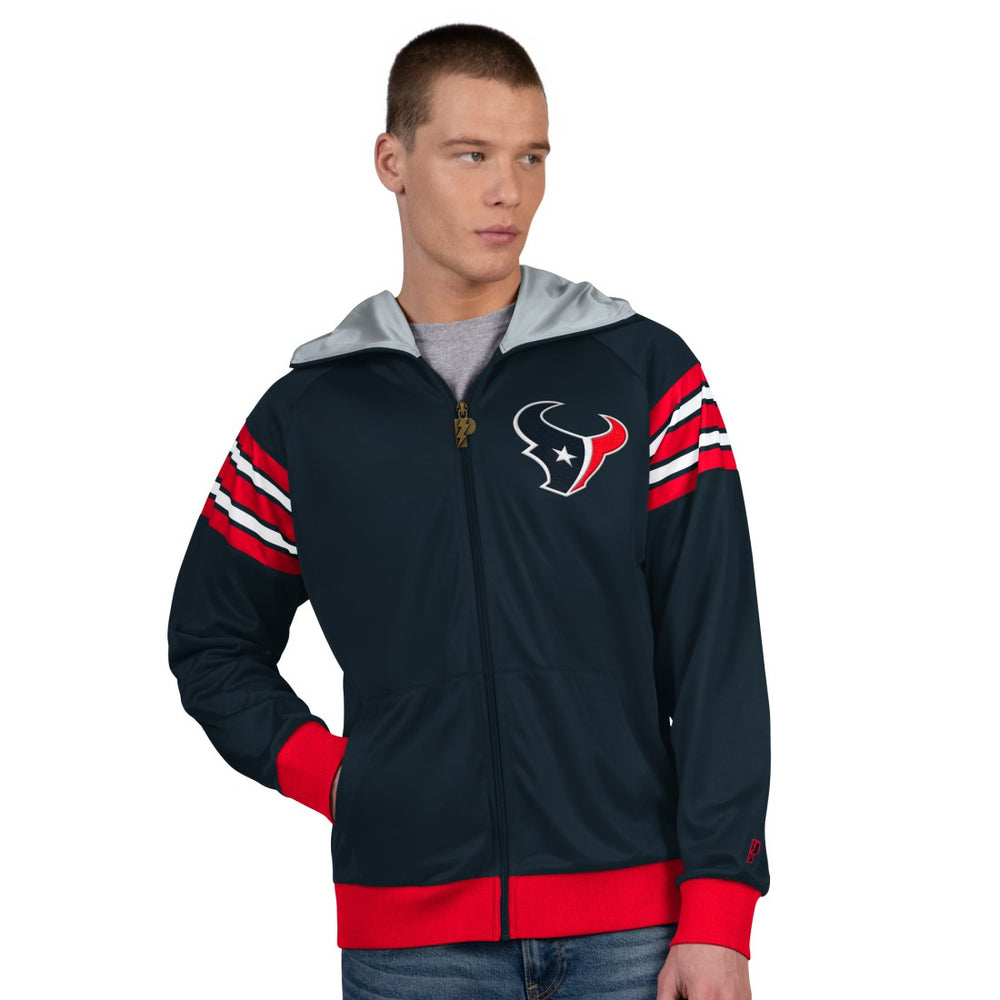Houston Texans Pro Player Helmet Full-Zip Hooded Track Jacket Navy/Red