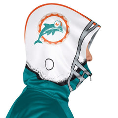 Miami Dolphins Pro Player Retro Helmet Full-Zip Hooded Track Jacket Aqua/Coral