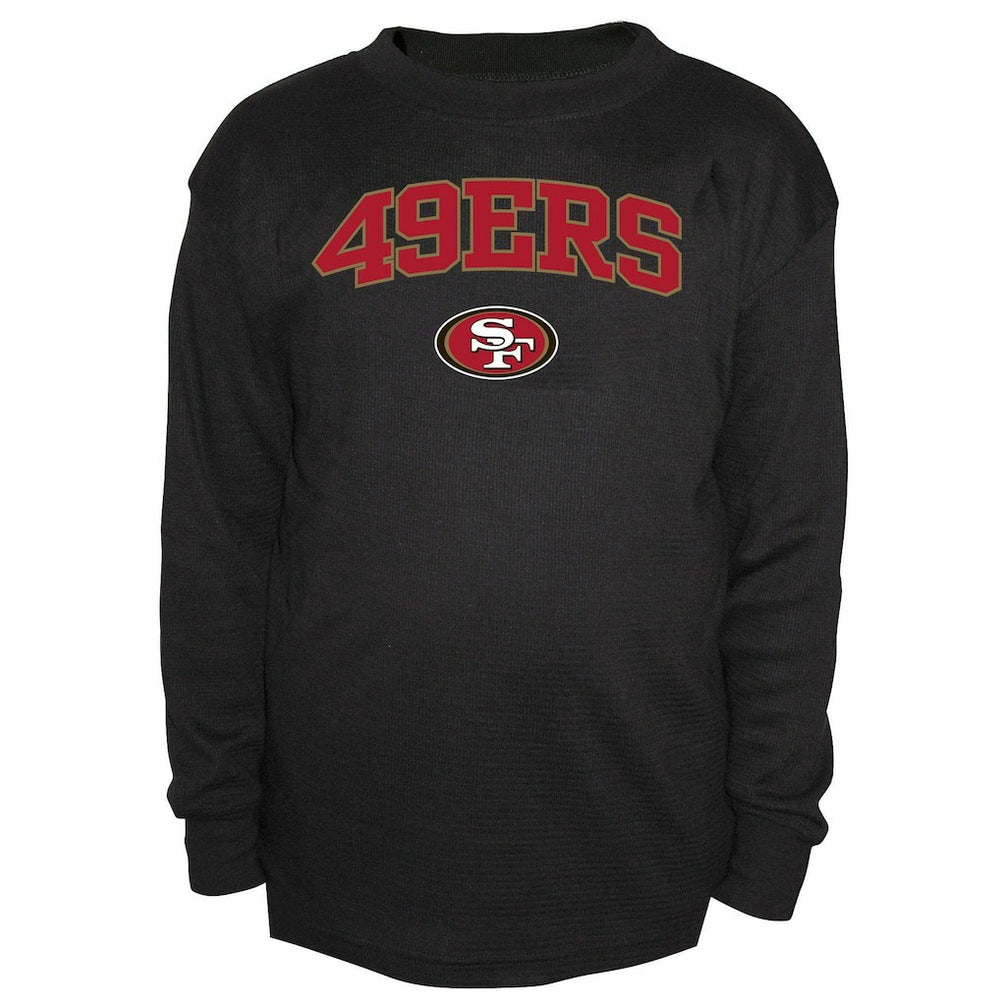 San Francisco 49ers Big & Tall Thermal Long Sleeve Crew Neck T-Shirt Black