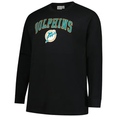 Miami Dolphins Big & Tall Throwback Thermal Long Sleeve T-Shirt Black