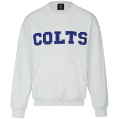 Indianapolis Colts Cuce Women's Chenille Jeweled Sweatshirt White