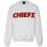 Kansas City Chiefs Cuce Women's Chenille Jeweled Sweatshirt White