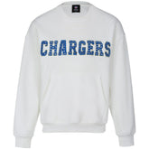 Los Angeles Chargers Cuce Women's Chenille Jeweled Sweatshirt White