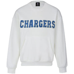 Los Angeles Chargers Cuce Women's Chenille Jeweled Sweatshirt White