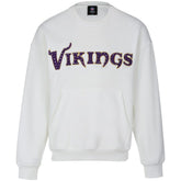 Minnesota Vikings Cuce Women's Chenille Jeweled Sweatshirt White