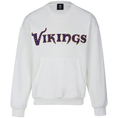Minnesota Vikings Cuce Women's Chenille Jeweled Sweatshirt White