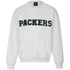 Green Bay Packers Cuce Women's Chenille Jeweled Sweatshirt White