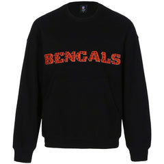 Cincinnati Bengals Cuce Women's Chenille Jeweled Sweatshirt Black