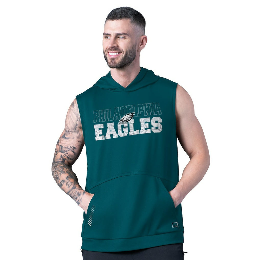 Philadelphia Eagles MSX by Michael Strahan Tri-Blend Rebound Sleeveless Hoodie Green