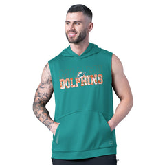 Miami Dolphins MSX by Michael Strahan Tri-Blend Rebound Sleeveless Hoodie Aqua