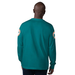 Miami Dolphins Starter Extreme Clutch Hit Vintage Logo Long Sleeve T-Shirt Aqua