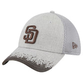 San Diego Padres New Era Visor Paint Splatter 39THIRTY Flex Hat - Gray Hats