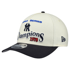 New York Yankees New Era World Series 9FORTY M-Crown A-Frame Adjustable Hat - Cream/Navy Hats