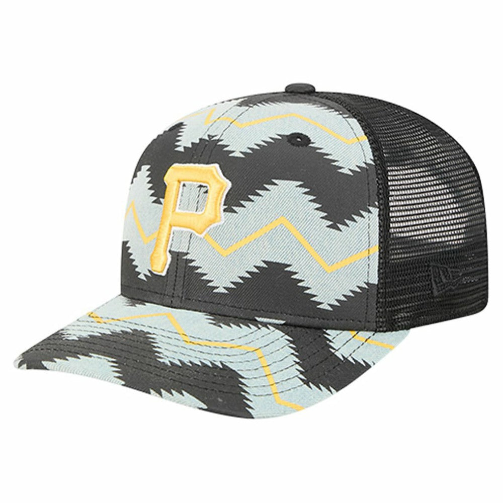 Pittsburgh Pirates New Era Aztec Denim 9SEVENTY Adjustable Hat - Denim/Black Hats