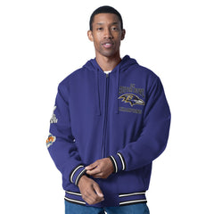 Baltimore Ravens G-III Sports by Carl Banks Power Forward Commemorative Full-Zip Hooded Jacket Purple