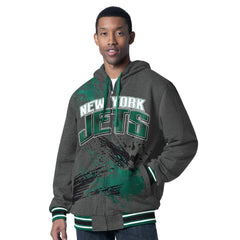 New York Jets G-III Sports by Carl Banks Dual Threat Reversable Full-Zip Hooded Jacket Green/Charcoal