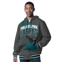 Philadelphia Eagles G-III Sports by Carl Banks Dual Threat Reversable Full-Zip Hooded Jacket Midnight Green/Charcoal
