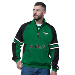 Philadelphia Eagles Starter Vintage Logo Prospect Half-Zip Pullover Kelly Green