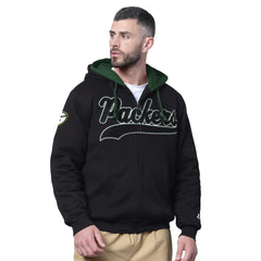 Green Bay Packers Starter Big Shot Full-Zip Double Hoodie Black