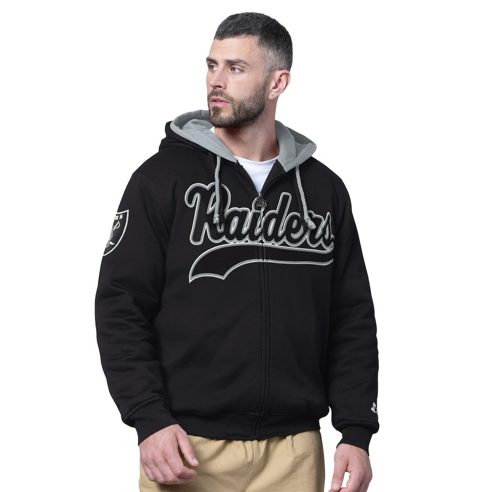 Las Vegas Raiders Starter Big Shot Full-Zip Double Hoodie Black