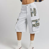 Green Bay Packers Off Season x NFL Women's Fleece Cargo Shorts Heather Gray