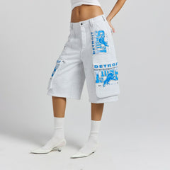 Detroit Lions Off Season x NFL Women's Fleece Cargo Shorts Heather Gray