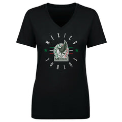 Mexico National Team 500 Level Women's Futbol V-Neck T-Shirt Black shop
