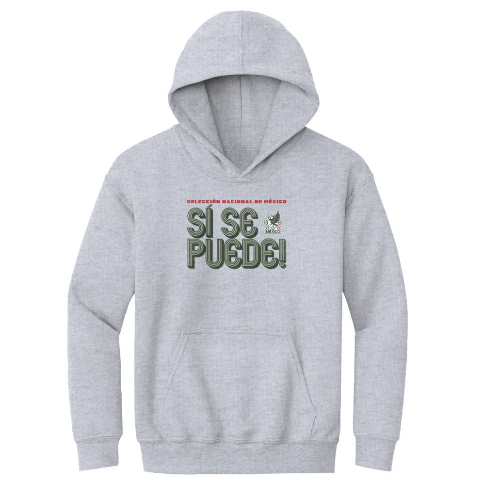 Mexico National Team 500 Level Youth Si Se Puede Inline Bold Pullover Hoodie Gray shop
